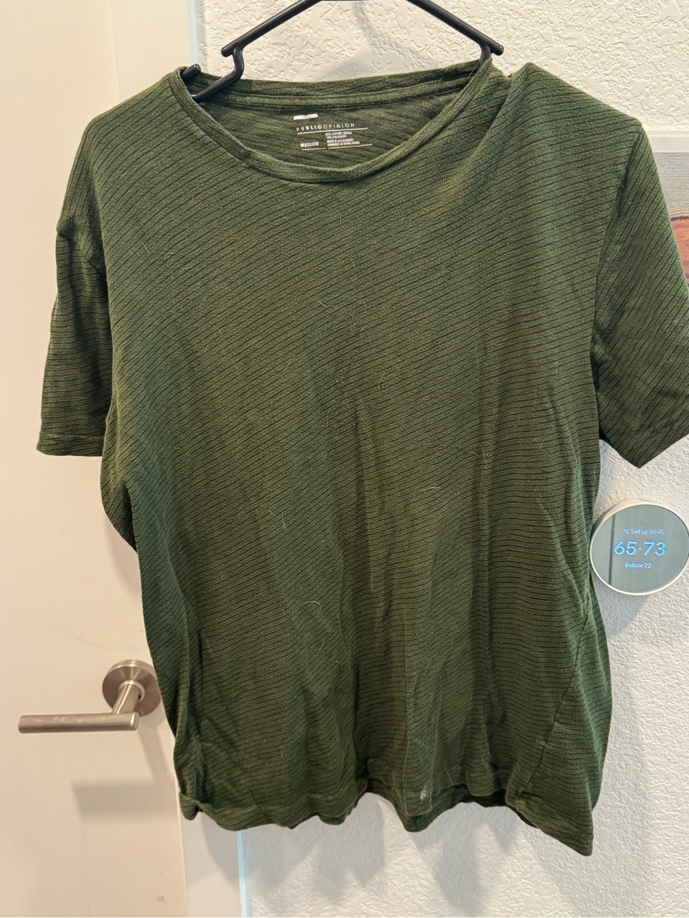 Olive Green Ribbed Short Sleeve Tee